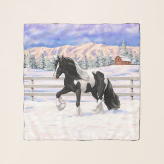 Black Pinto Piebald Gypsy Vanner Draft Horse Scarf