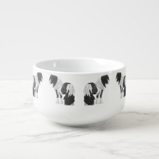 Black Pinto Piebald Gypsy Vanner Draft Horse Soup Mug
