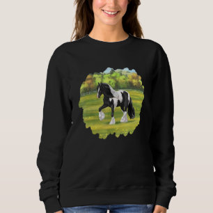Black Pinto Piebald Gypsy Vanner Irish Cob Draft H Sweatshirt