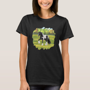 Black Pinto Piebald Gypsy Vanner Irish Cob Draft H T-Shirt