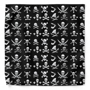 BLACK PIRATE BANNERS SKULL,CROSSED BONES,SWORDS BANDANA
