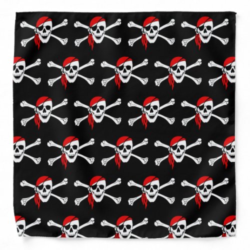 Black Pirate Crossbones Pattern Bandana