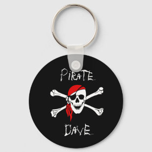 Black Pirate Skull Crossbones Keychain