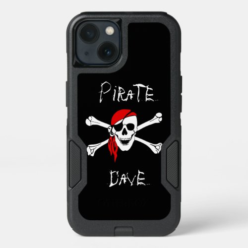 Black Pirate Skull Crossbones Otter Box Case