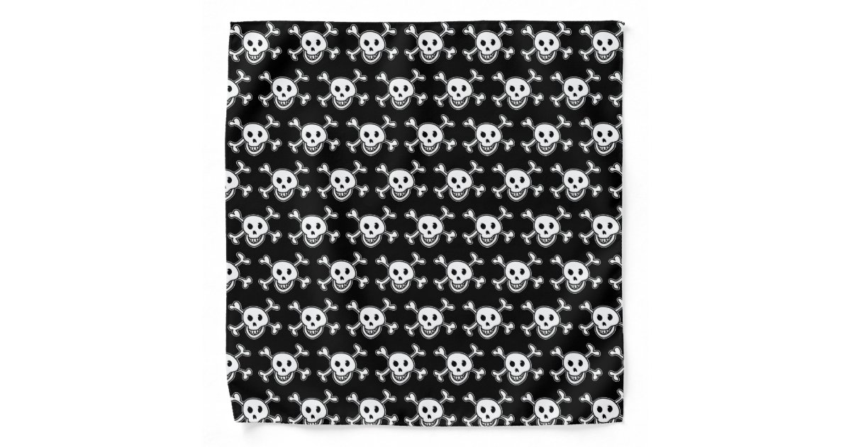Black pirate skull flag bandana for kids or pet | Zazzle