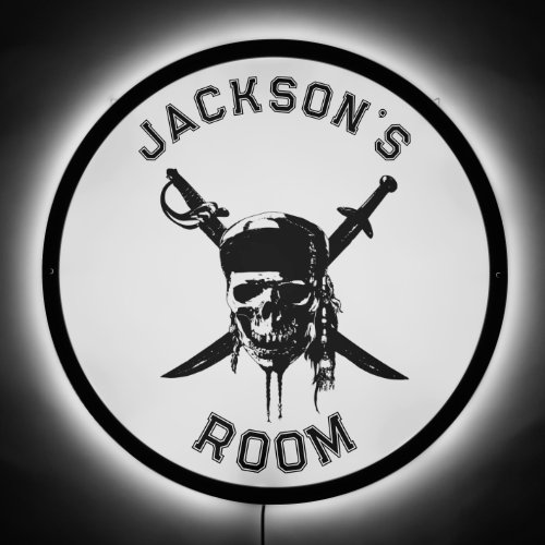 Black Pirate Skull  LED Sign