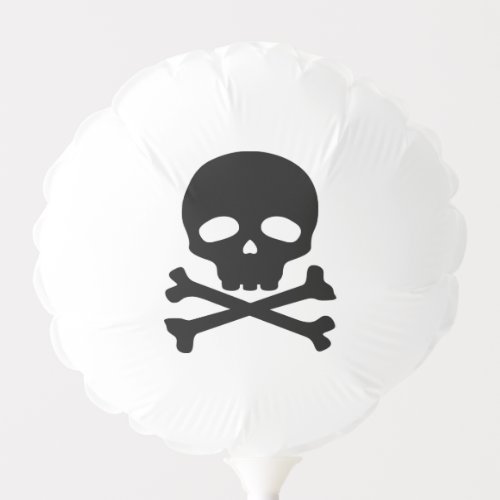 Black Pirate Skull on White Background Balloon