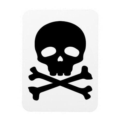 Black Pirate Skull on White Background Magnet