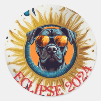 Black Pitbull Solar Eclipse 2024 Sticker
