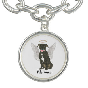 Black Pitbull Staffy Sympathy Memorial Bracelet