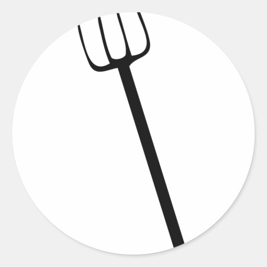 black pitchfork classic round sticker