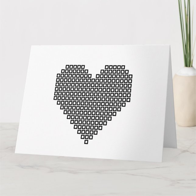 Black pixel heart card (Front)