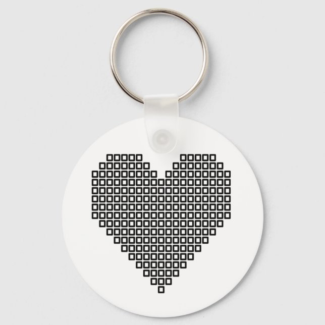 Black pixel heart keychain (Front)