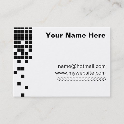 Customizable Black Pixels Business Card