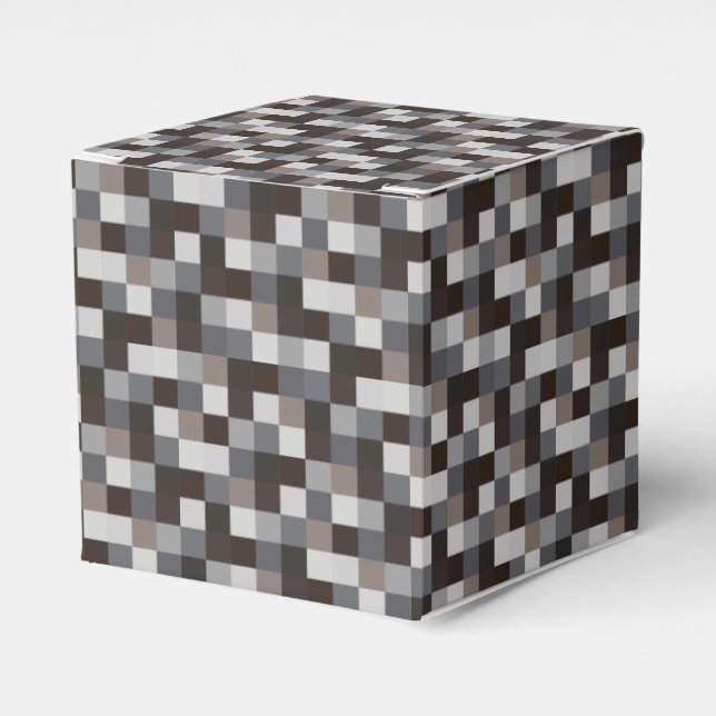 Black Pixels Pattern Favor Boxes (Front Side)