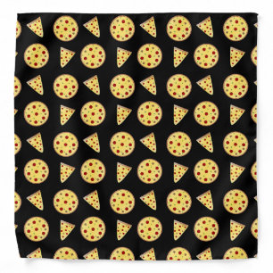 Black pizza pattern bandana