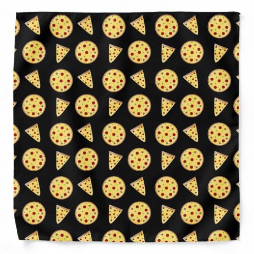 Black pizza pattern bandana