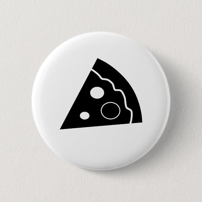 Black Pizza Pinback Button (Front)