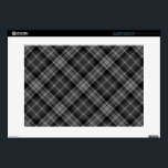 Black Plaid 15" Laptop Skin<br><div class="desc">Black and gray plaid pattern.</div>