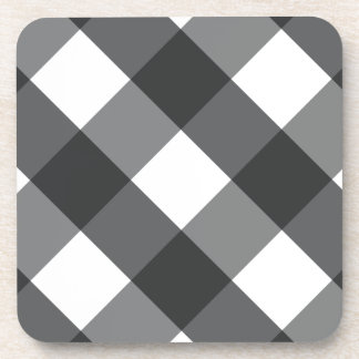 black plaid beverage coaster