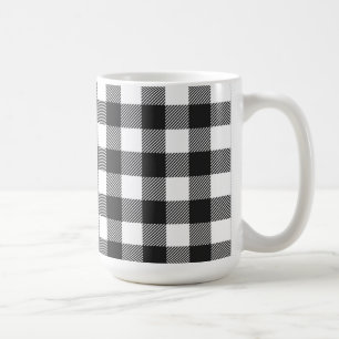 Black Plaid Buffalo Check Pattern Coffee Mug