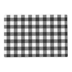 Black Plaid Buffalo Check Pattern Placemat