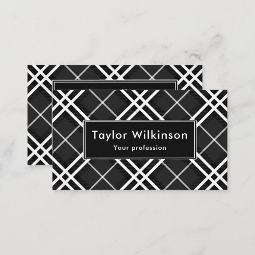 Black Plaid Business Card