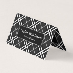 Black Plaid Business Card