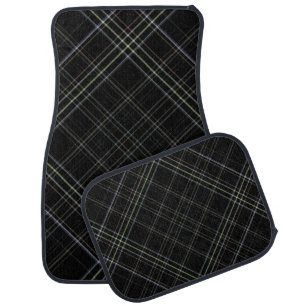 Black Plaid Car Mat