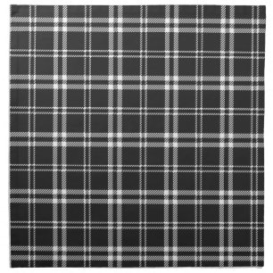 Black Plaid Cloth Napkin