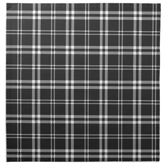 Black Plaid Cloth Napkin (Front)