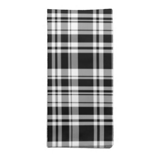 Black Plaid Cloth Napkin Set