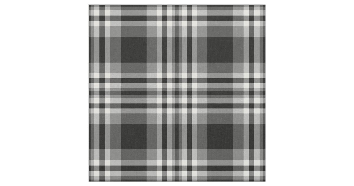 Black Plaid Fabric | Zazzle