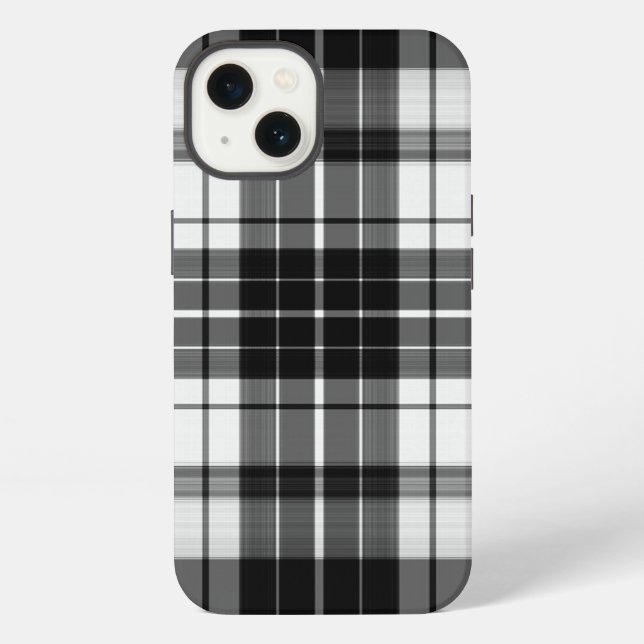 Black Plaid Iphone Case (Back)