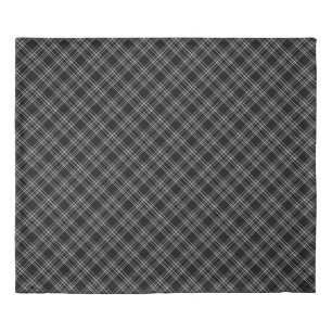 Black Plaid King Duvet Cover