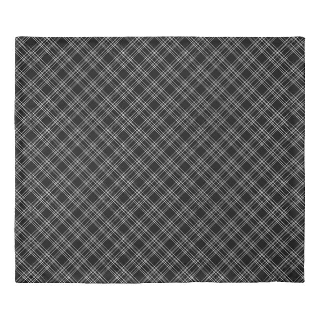 Black Plaid King Duvet Cover (Front)