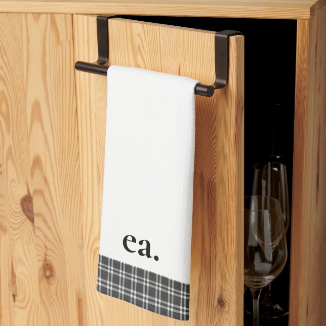 Black Plaid Kitchen Towel (Thirds Fold)