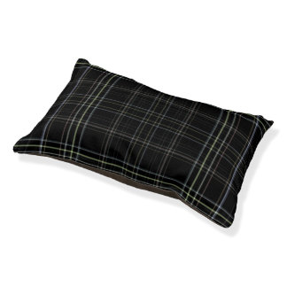 Black Plaid Pet Bed