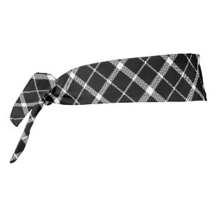 Black Plaid Tie Headband
