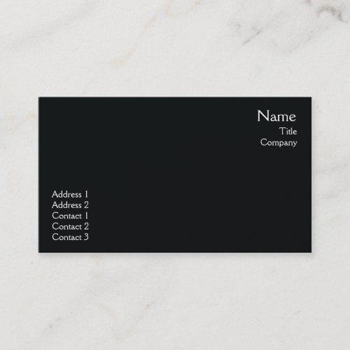 Black Plain  - Business Business Card