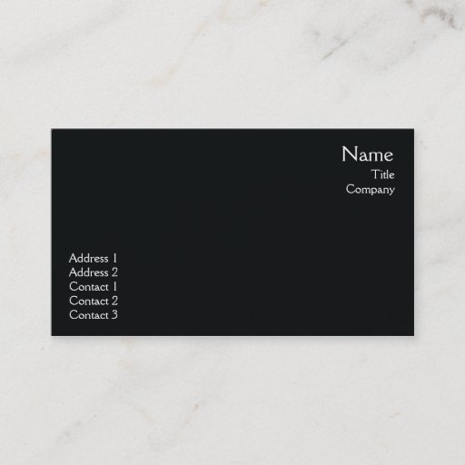 Customizable Black Plain  - Business Business Card