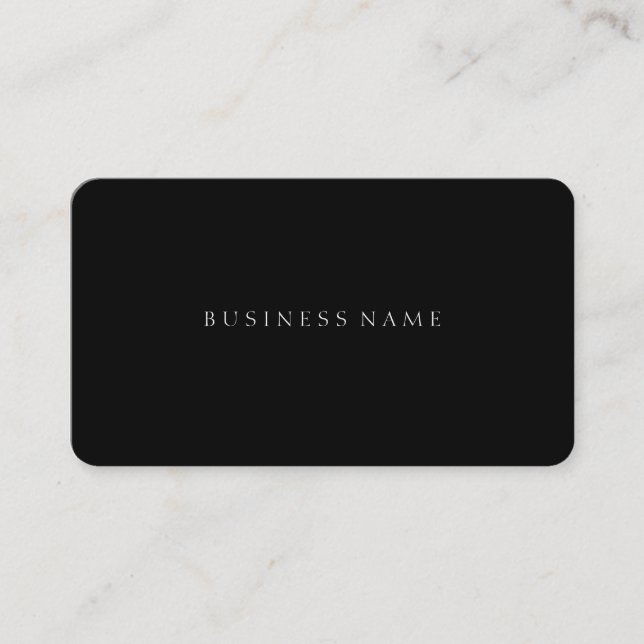 Black Plain Business Card (Front)