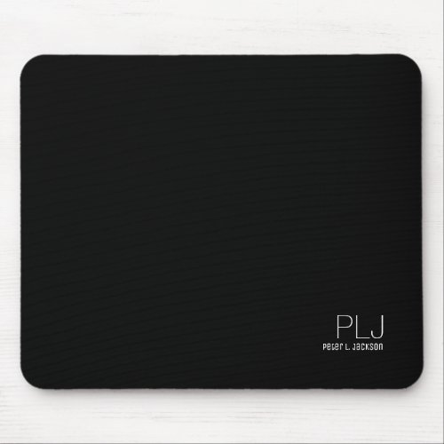 black plain color with name simple  basic mouse pad