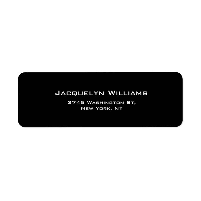 Black Plain Elegant Contemporary Unique Minimalist Label (Front)
