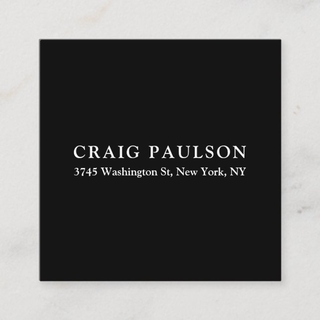 Black Plain Minimalist Elegant Classical Design Enclosure Card (Front)