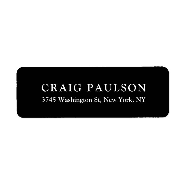 Black Plain Minimalist Elegant Classical Design Label (Front)