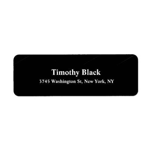 Black Plain Modern Style Minimalist Label