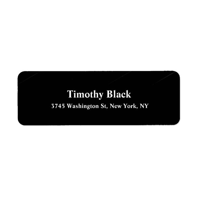 Black Plain Modern Style Minimalist Label (Front)