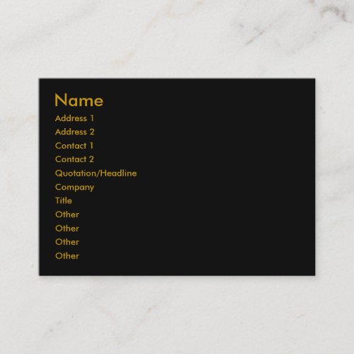 Black -Plain- Profile Card Business Cards