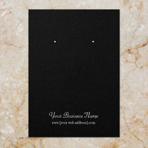 Black Plain Simple Custom Earring Card
